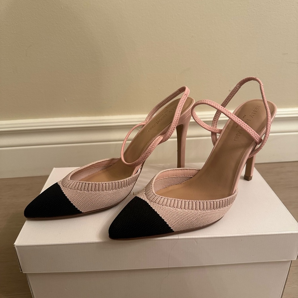 Just Fab | Pink & Black Sling Backs